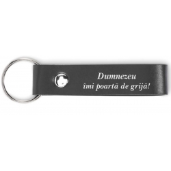 Breloc negru piele, Domnul Dumnezeu este cu tine